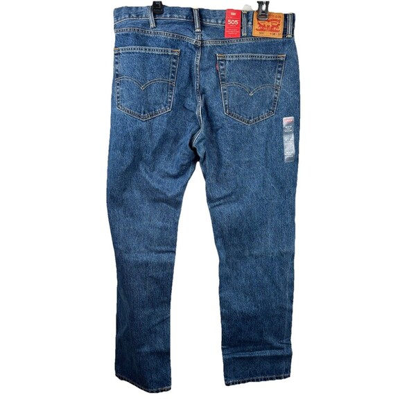Levis 505 Regular Fit Jeans, Size 38x32 Blue Straight Leg NWT New - Picture 4 of 7